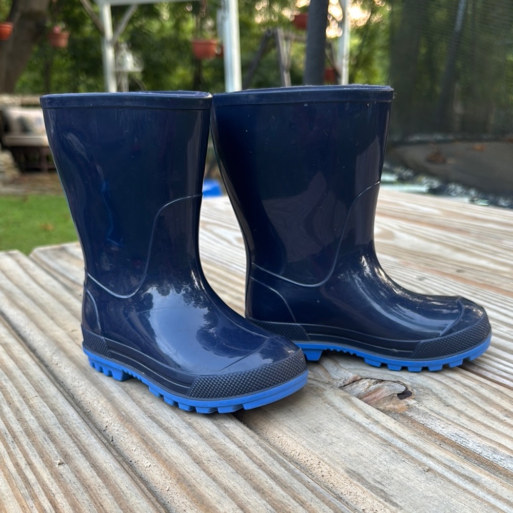 Kids Navy Blue Rain Boots